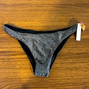 PINK VS Glitter Black Bikini Bottoms Size L